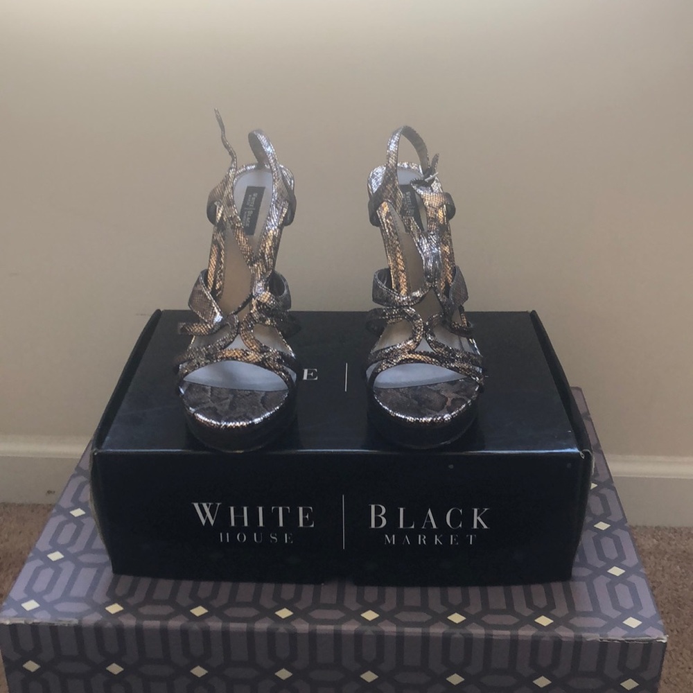 White House Black Market Metallic Python Print